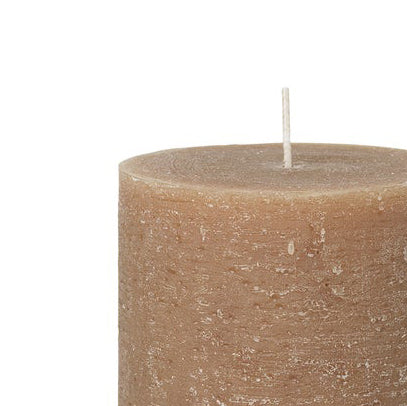Broste rustic pillar candle mocca 11cm high