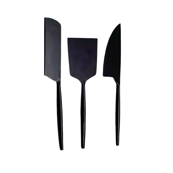 Nero cheese knife set of 3 black