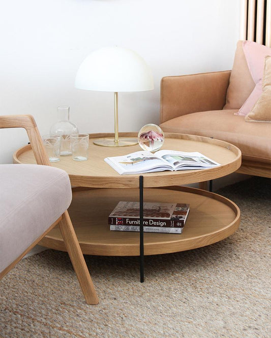 Norse two-tier oak coffee table 90cm natural