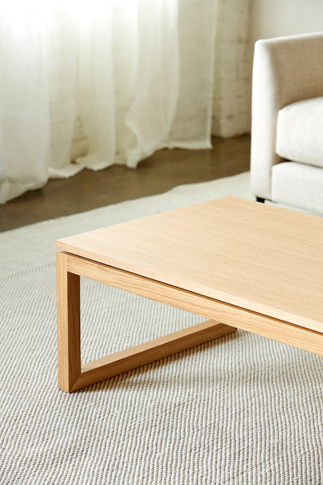 NZ made framed coffee table natural