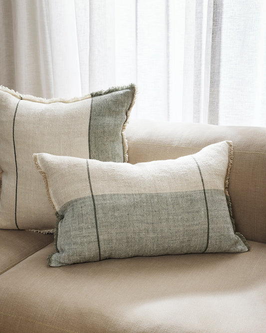 Oliver linen cushion cover 40 x 60cm sage