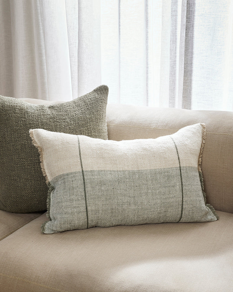 Oliver linen cushion cover 40 x 60cm sage