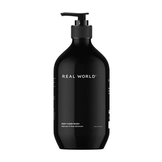Real World hand wash 500ml mānuka & rose geranium