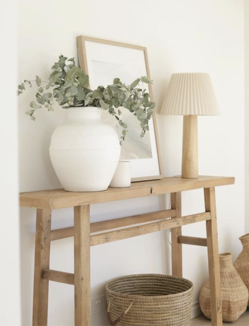 Reclaimed elm wood console 110cm long