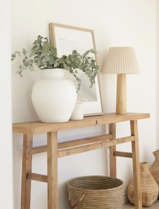 Reclaimed elm wood console 110cm long