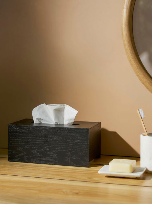 Rectangle tissue box black