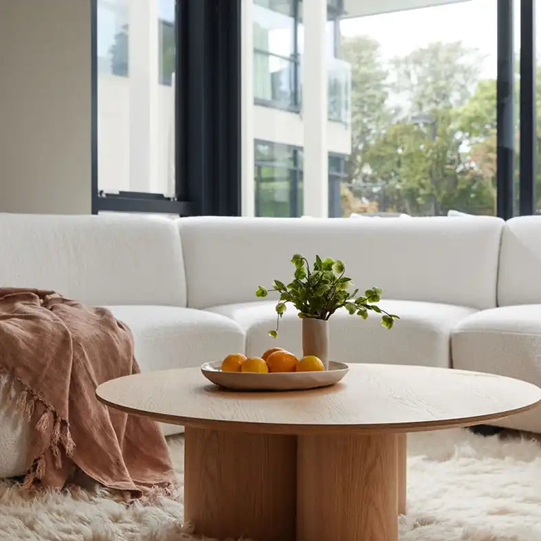 Round coffee table 100cm oak natural