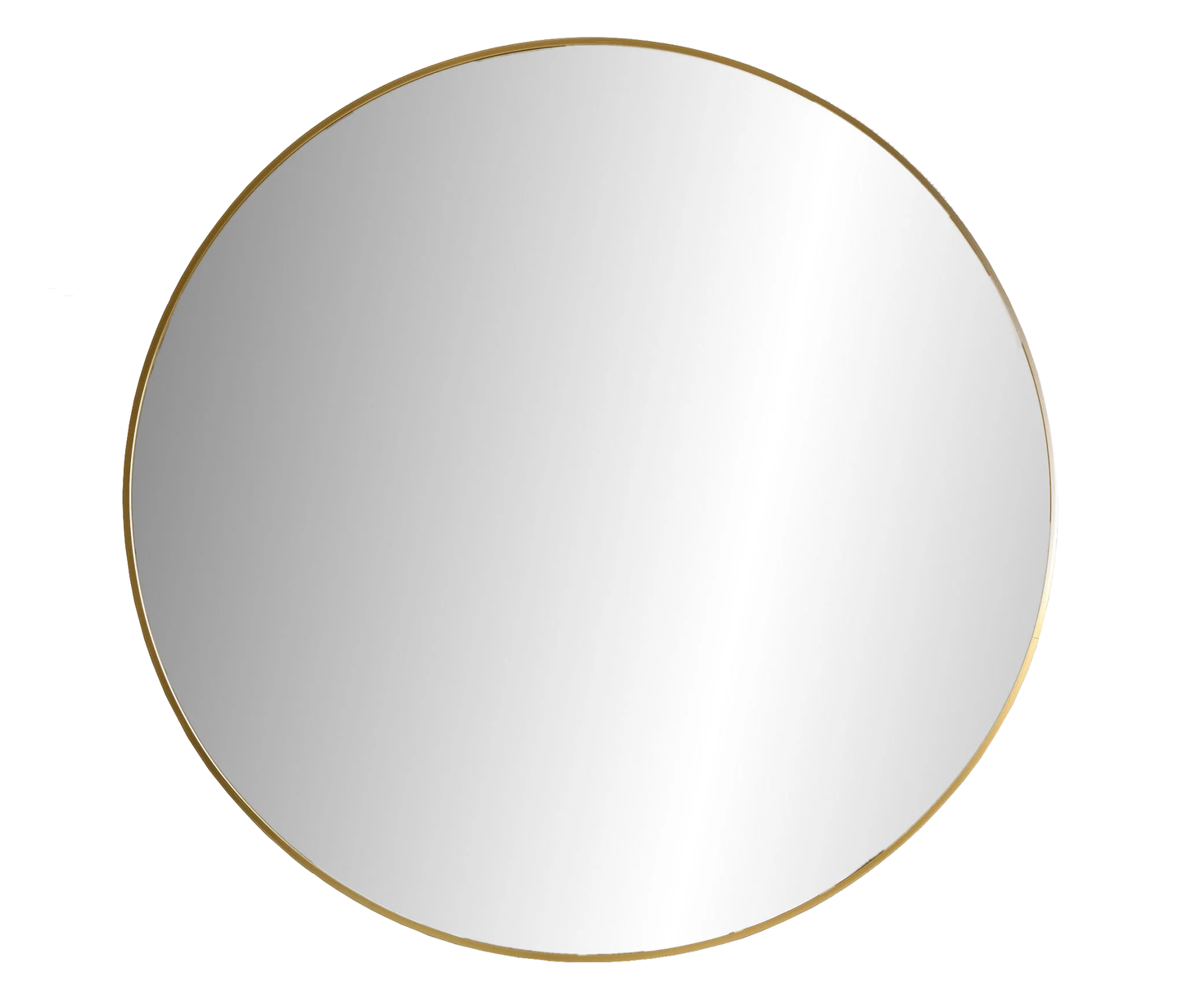 Round mirror brass 90cm