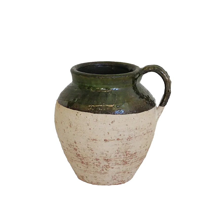 Romano glazed jug 16cm green