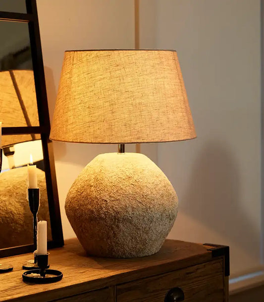 Rustic terracotta table lamp base short