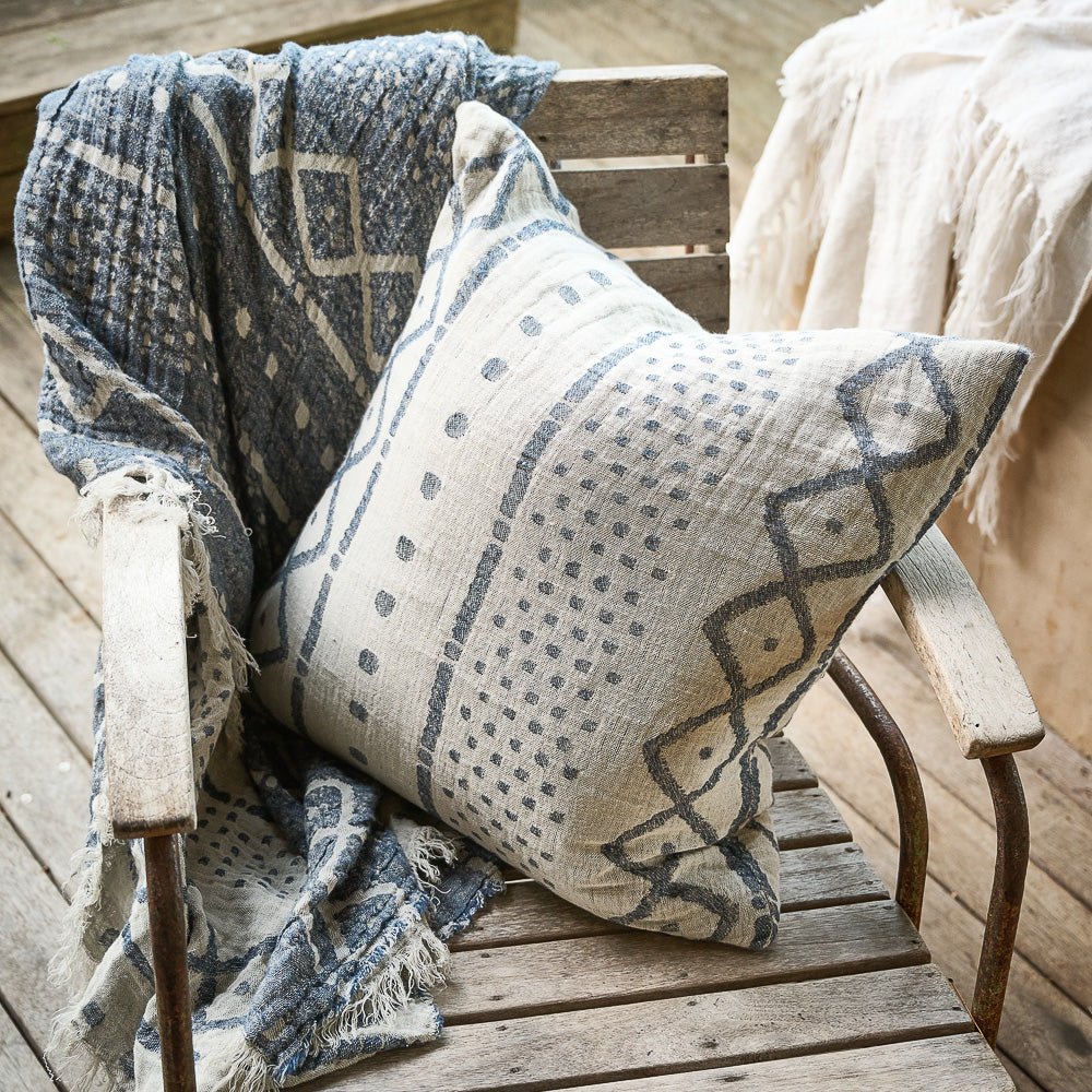 Senza linen blend cushion cover ink 50cm