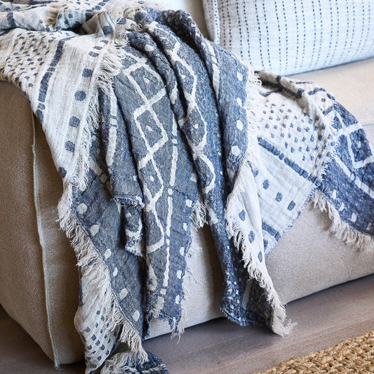 Senza linen blend reversible throw 150 x 200cm