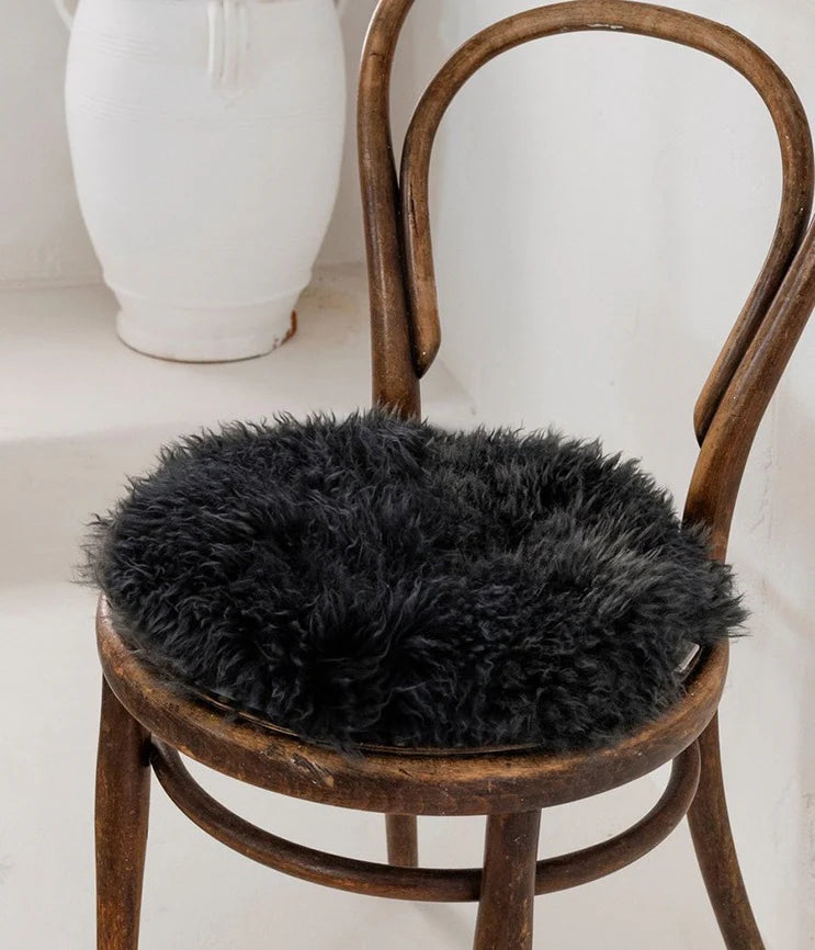 NZ long wool sheepskin seat cover round