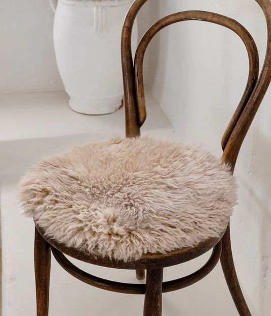 NZ long wool sheepskin seat cover round