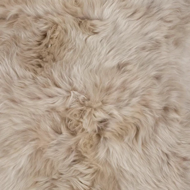 NZ long haired sheepskin ottoman