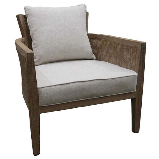 Rattan lounge chair with cushion