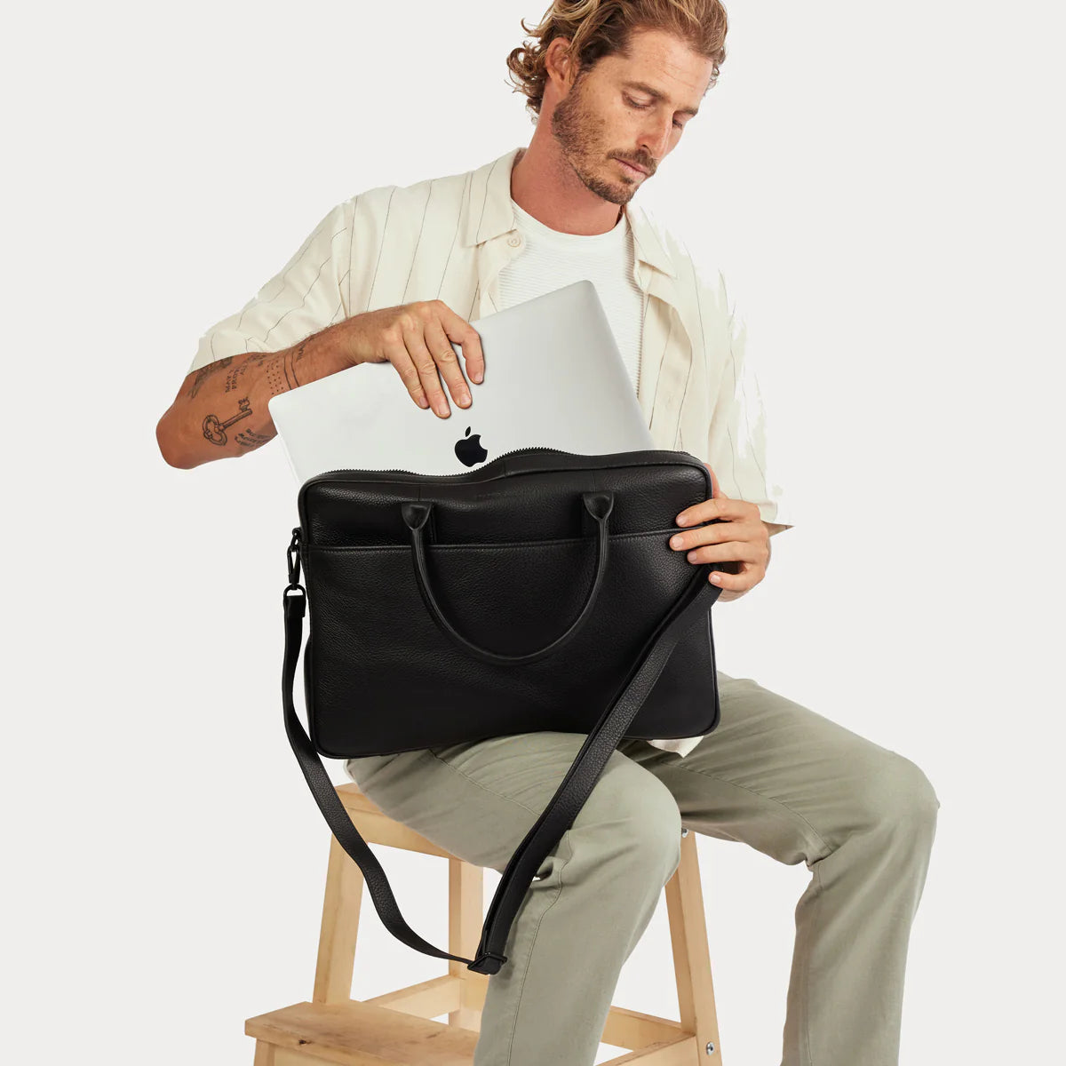 Risking all laptop satchel black
