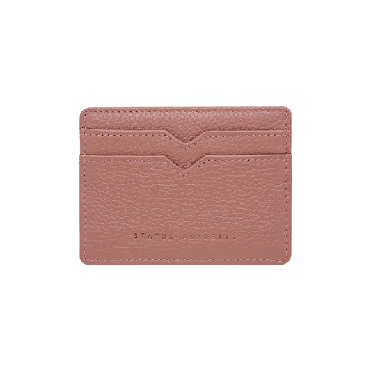 Leather card holder dusty rose