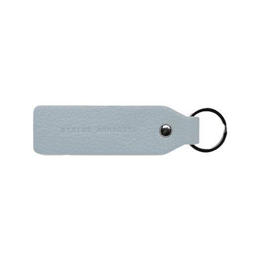 Make your move leather keyring powder blue