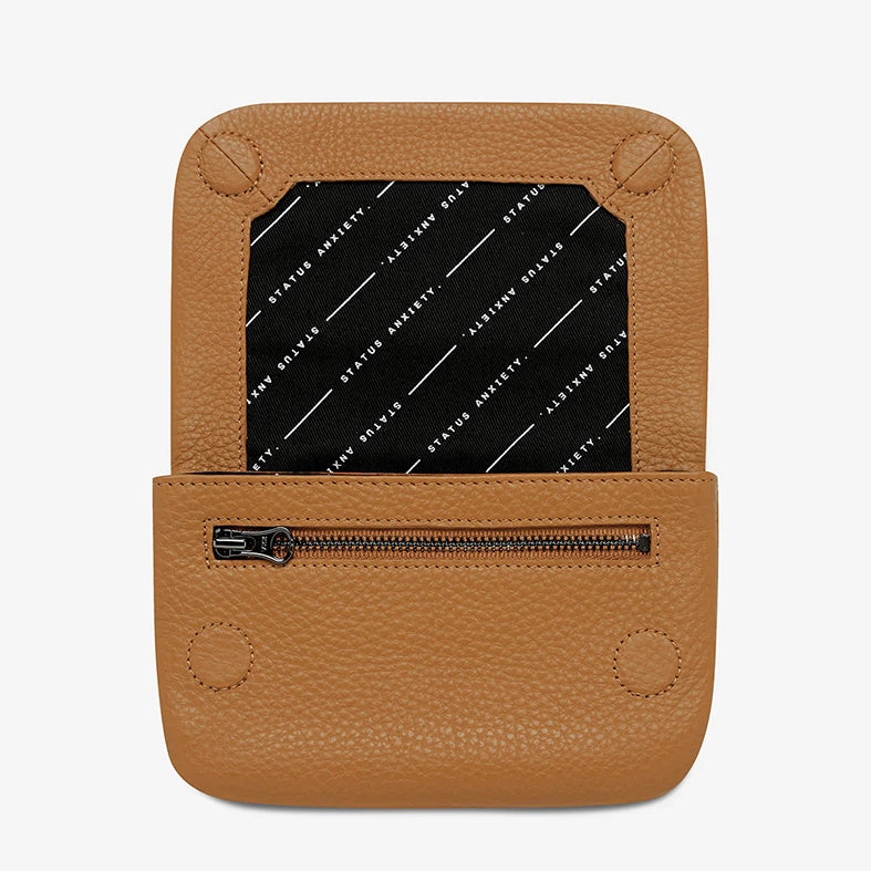 Impermanent leather wallet tan