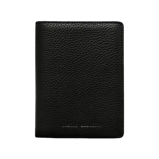 In transit leather passport wallet black