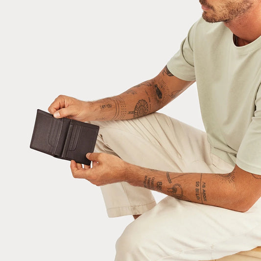 Nathaniel leather wallet chocolate