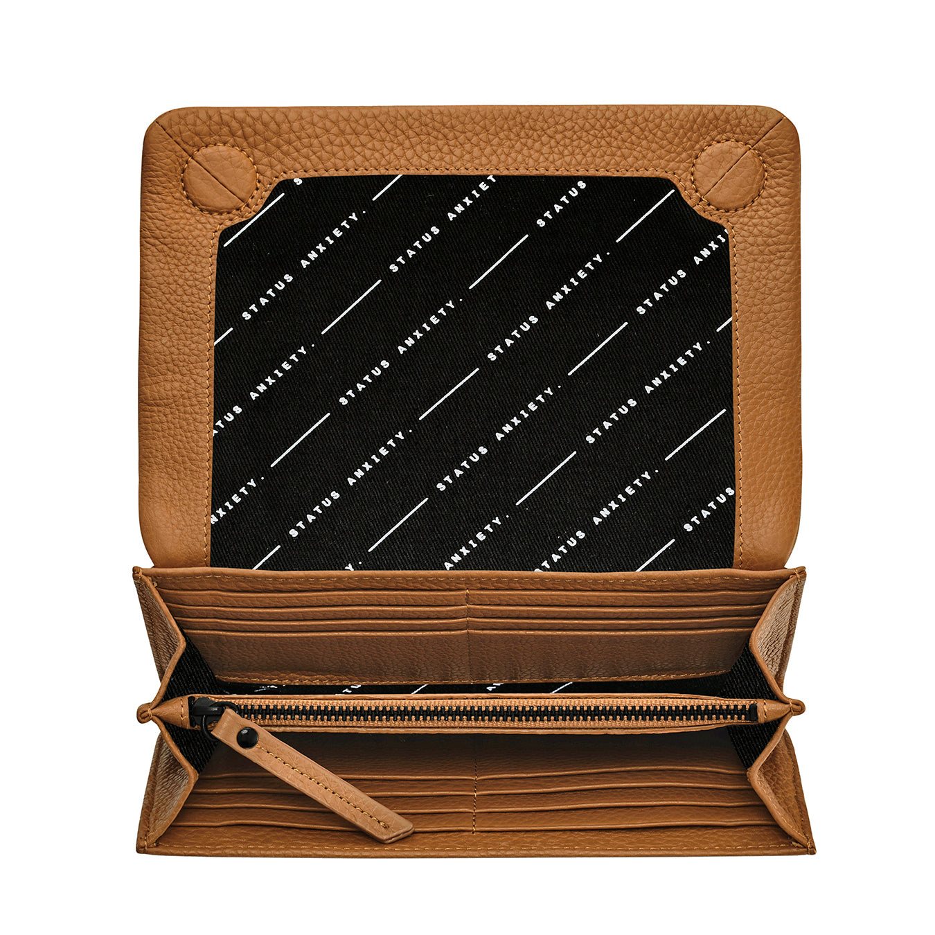 Remnant leather wallet tan