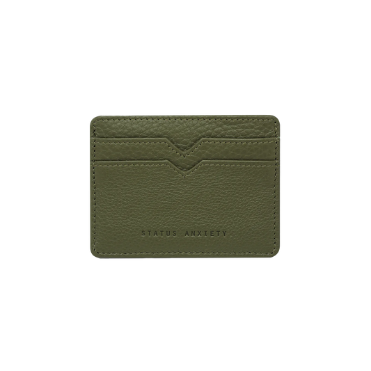 Leather card holder khaki