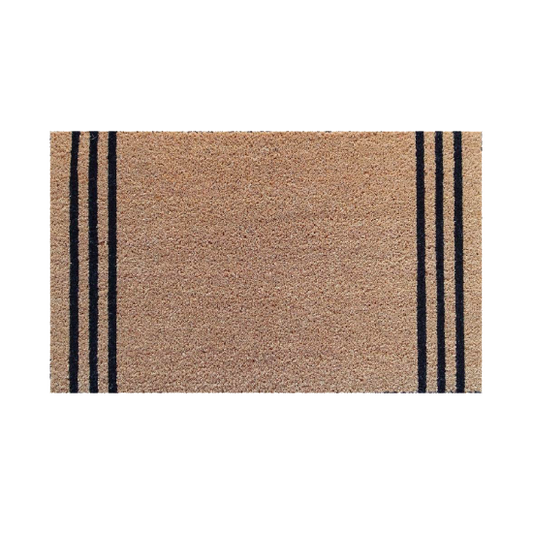 Outdoor coir doormat with black stripes 45 x 75cm