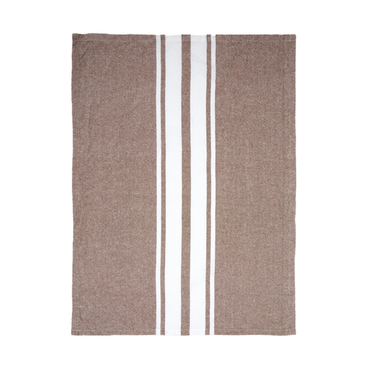 Stripe yarn dyed cotton tea towel sienna