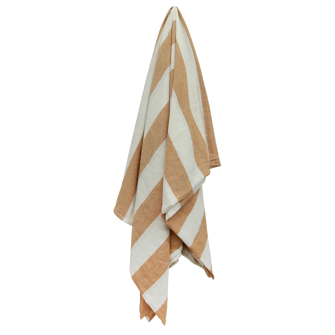 Large wide stripe tablecloth 350cm long rust