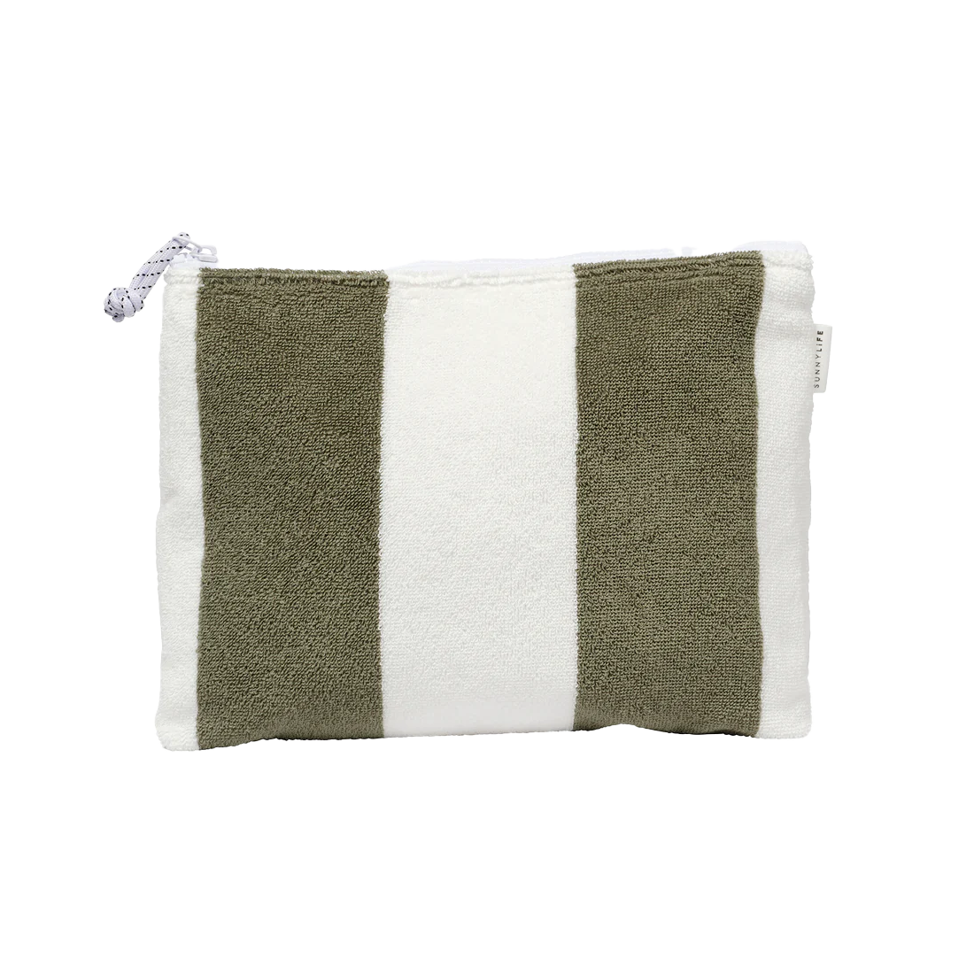 Sunnylife terry cotton pouch olive vacay stripe