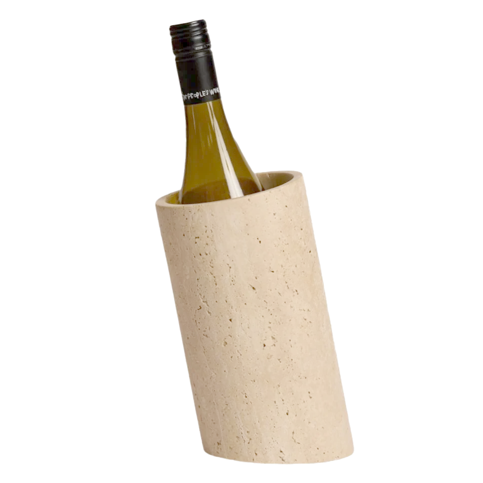 Travertine wine holder