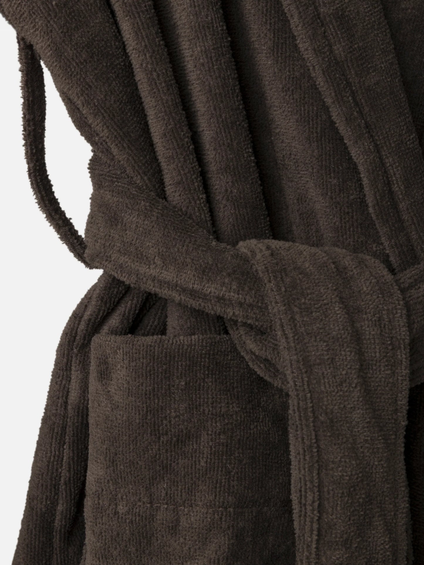 Cotton velour dressing gown cocoa