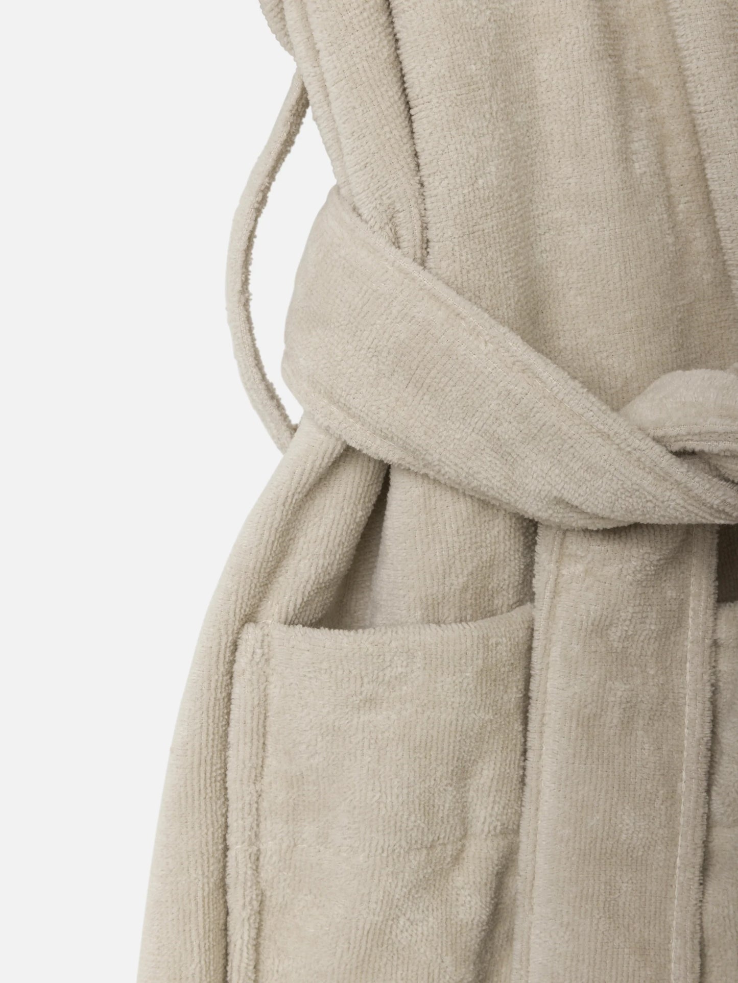 Cotton velour dressing gown oat