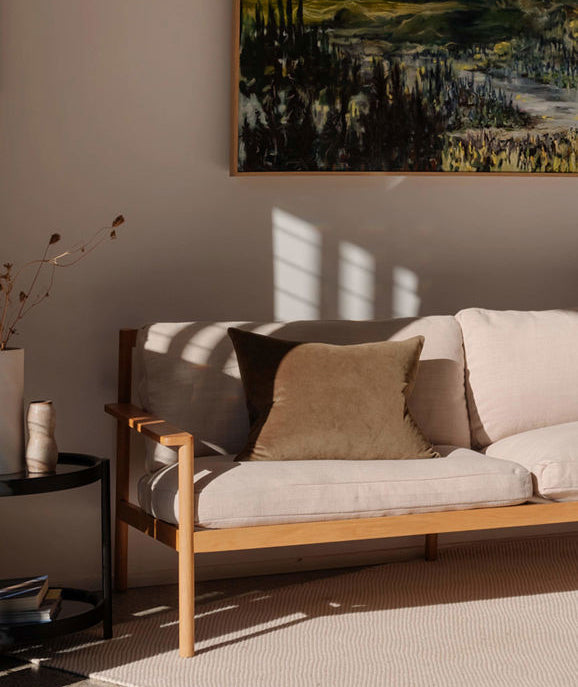 Cotton velvet cushion cover caper 40 x 60cm