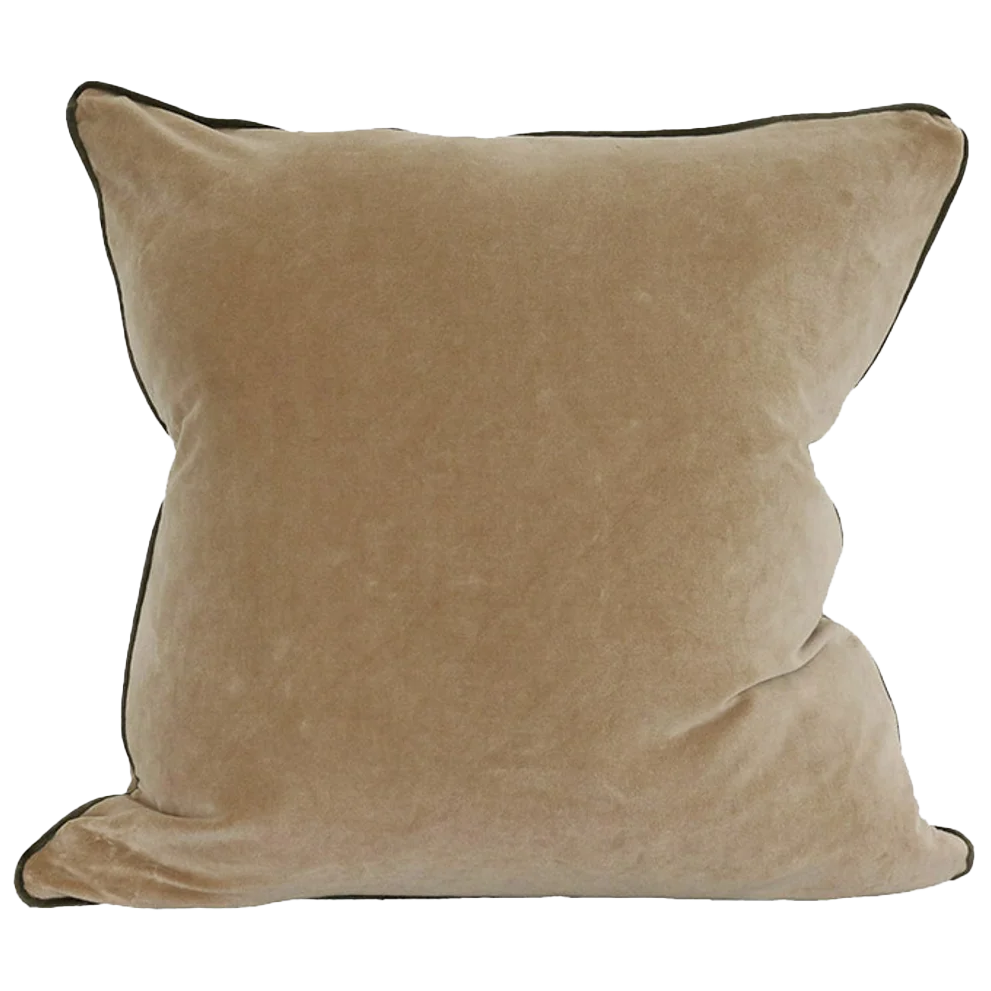Cotton velvet cushion cover 50cm gold