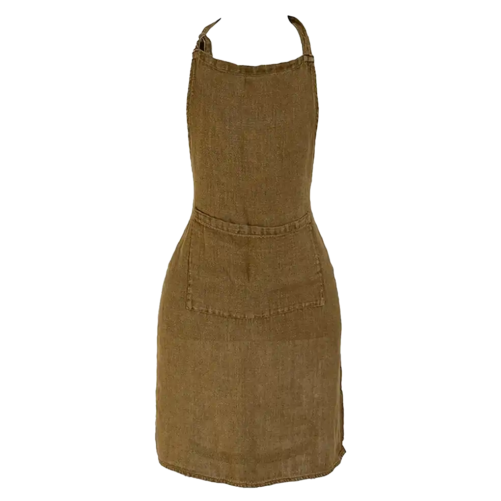 French linen apron walnut