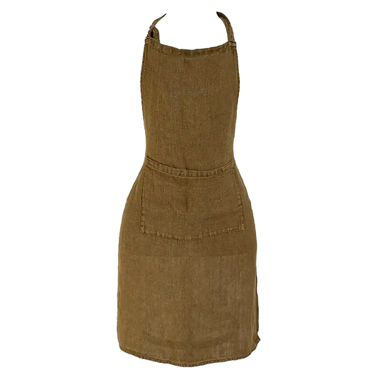 French linen apron walnut