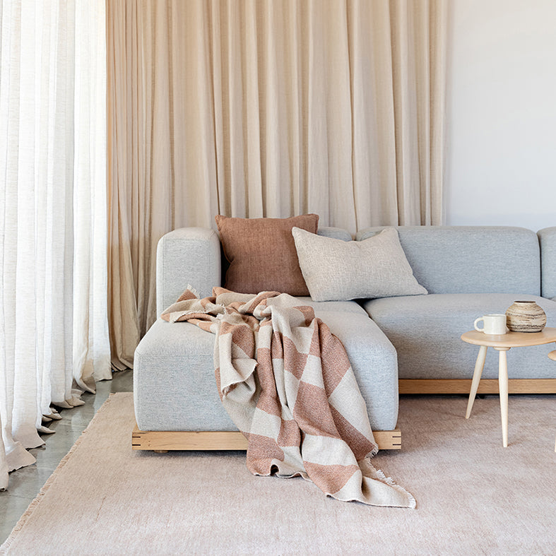 Winton wool blend throw coral 130 x 170cm