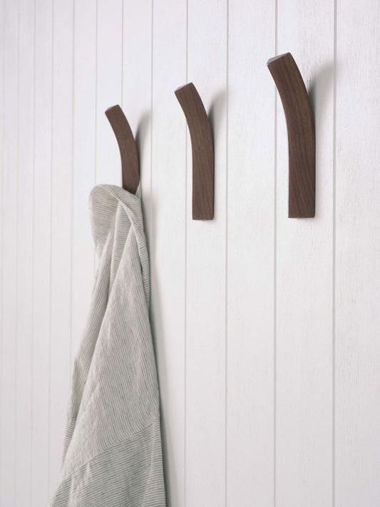 Bow wooden wall hook walnut