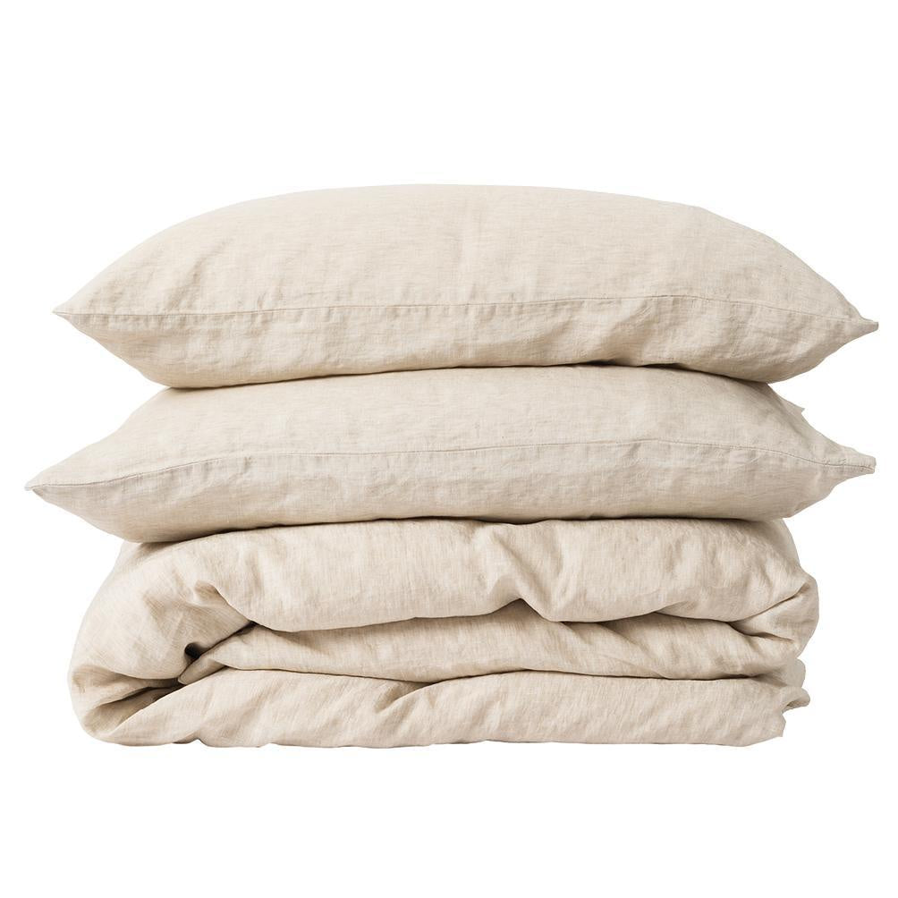 Linen chambray duvet cover oatmeal