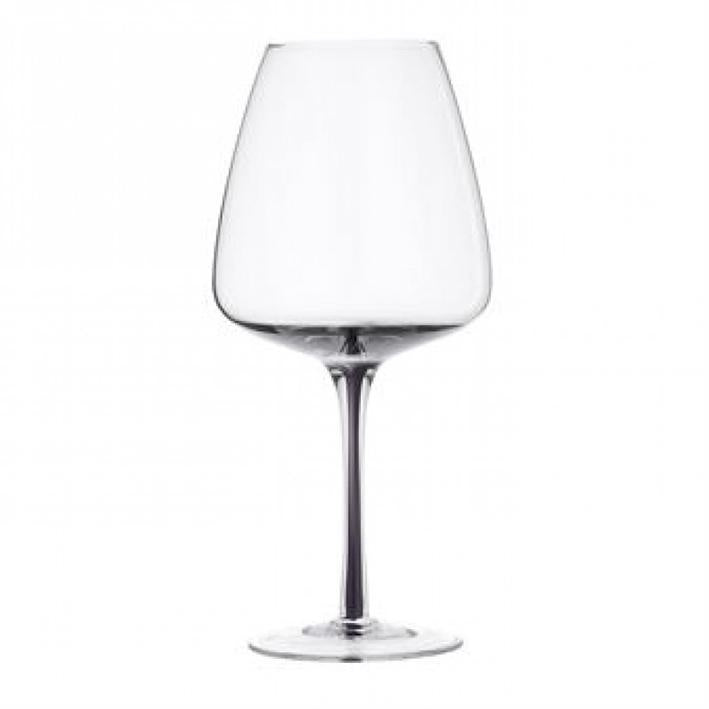 Broste red wine glass smoke grey