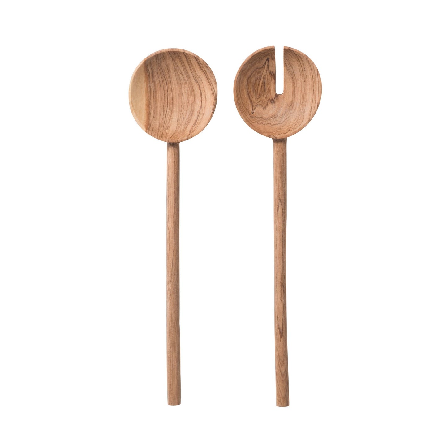 Olive wood salad servers