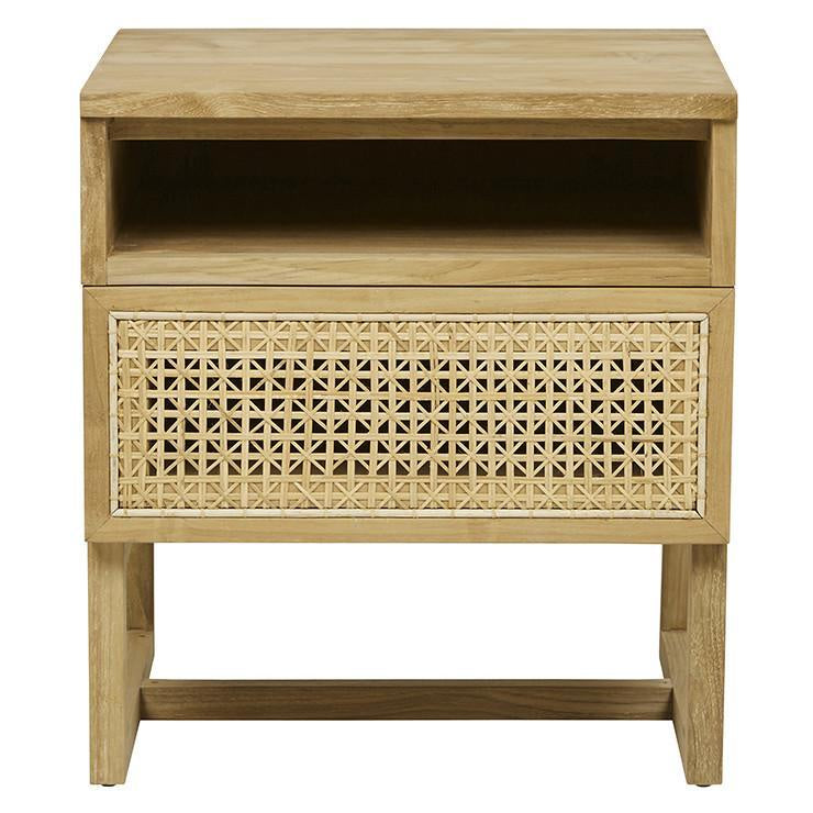 Woven willow bedside cabinet