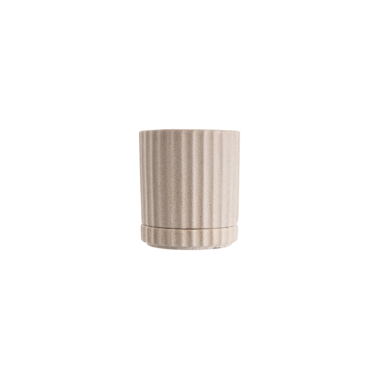 Inspired by the pillars at the Acropolis, the Athens planter in sand combines classic style with the functionality of a drainage hole and matching saucer. The planter has a textured sand finish. Mix and match plant pots to add personality and greenery to any space. Colour: rose sand Dimensions: 10cm internal diameter x 13.5cm high