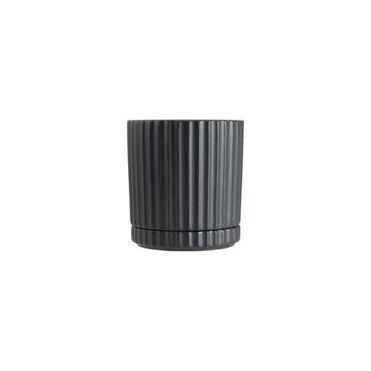 Inspired by the pillars at the Acropolis, the Athens planter in black combines classic style with the functionality of a drainage hole and matching saucer.   Mix and match plant pots to add personality and greenery to any space.  Colour: black   Dimensions: 13cm internal diameter x 16cm high