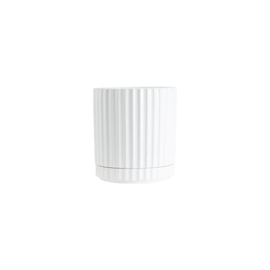 Inspired by the pillars at the Acropolis, the Athens planter in white combines classic style with the functionality of a drainage hole and matching saucer.   Mix and match plant pots to add personality and greenery to any space.  Colour: white  Dimensions: 13cm internal diameter x 16cm high