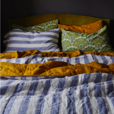 SOW chambray stripe linen pillowcase set