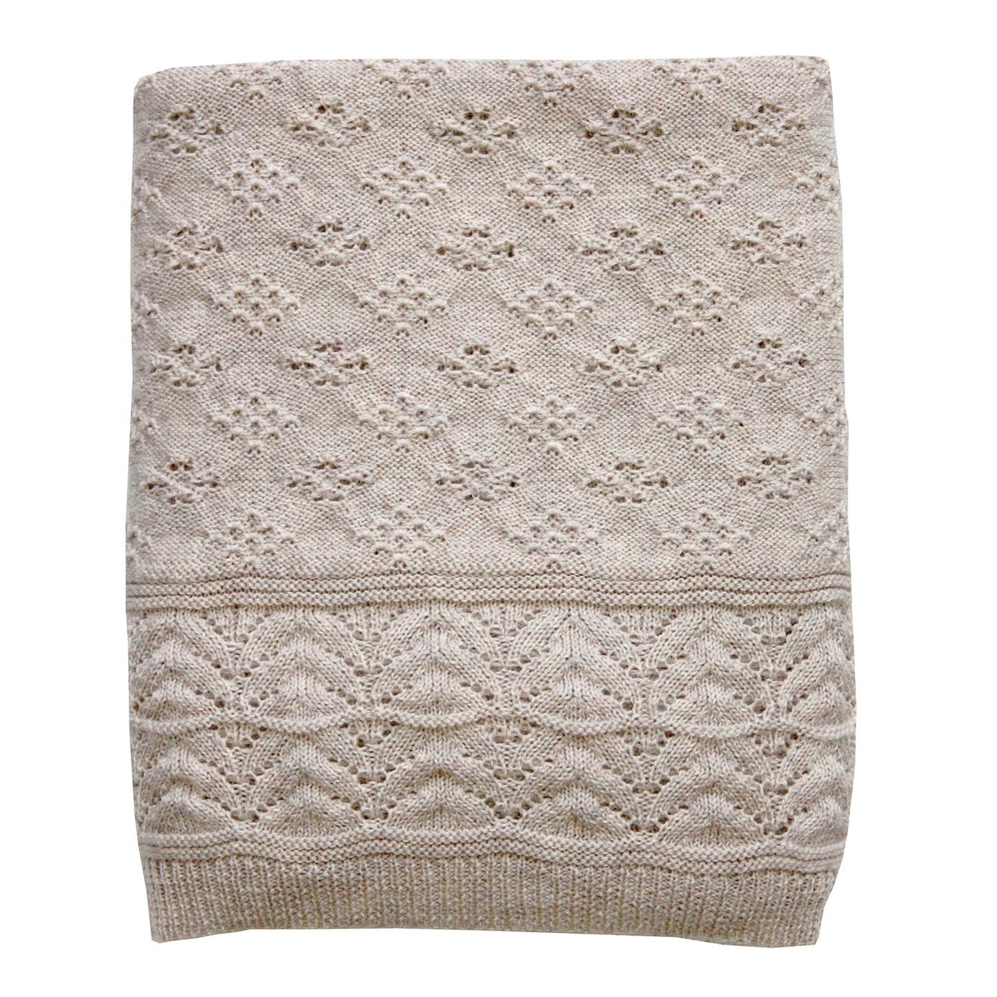 Merino heirloom baby blanket oatmeal